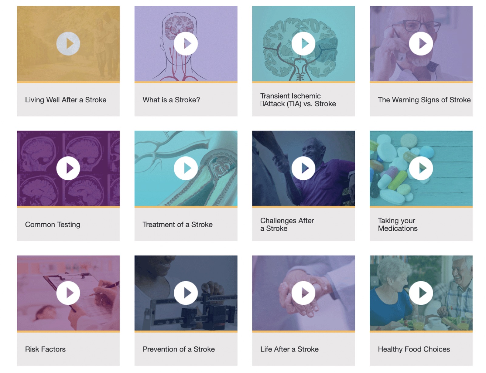 The Living Well After a Stroke portal home page.